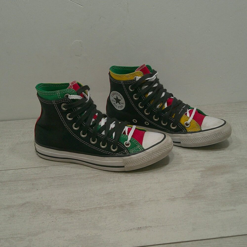 Chuck Taylor Converse All Star Hi Double Upper Multicolored Dbl Lace Sz M4 /W6 - Picture 1 of 12